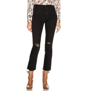 NWT MOTHER Jeans Rascal Ankle Fray Guilty as Sin Black Size 24